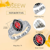 Oseew 2027 High School Senior Class Ring for Women (White Gold)