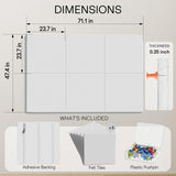 MaxGear Extra Large Bulletin Board 72" x 48", White Felt Wall Tiles Pushpin