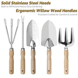 13-Piece Garden Tools Set with Tote Bag & Apron, Repotting Mat - Stainless Steel Heavy Duty Planting Kit