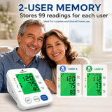 P PANACARE Upper Arm Blood Pressure Monitor for Home Use, Adjustable Cuff (8.7–16.5 inches), Large Backlit Display, White