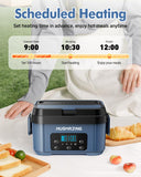 Hugmazing Cordless Electric Lunch Box for Adults, Men & Women – Rechargeable Self-Heating Food Warmer with 1.2L SS Container, Battery-Powered Heated Lunch Box, Perfect for Work and Travel Use