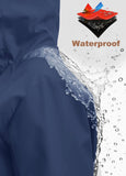 ATLASLAVA Rain Jacket Women Waterproof Long Raincoat Hood Lightweight Windbreaker Outdoor Coat BLUE M