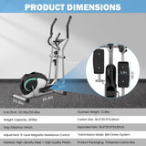 Elliptical Machine, Dripex Magnetic Elliptical Training Machines, Hyper-Quiet Fitness Cardio Elliptical Trainer w/ 6KG Flywheel, 8 Resistance Levels, Heart Rate Sensor, LCD Monitor & Device Holder Dripex