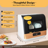 3-In-1 Portable Countertop Dishwashers, 800W 12-20 Pieces Desktop Non Installation Dishwasher Compact Dishwasher Household Mini Dishwashers w/360° Spray Arms for Home Small Apartments RVs