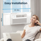 ZAFRO 12000BTU Window Air Conditioners Cool up to 550 Sq. Ft,2 Cooling & Fan Speeds,Ultra-Quiet, Remote Control, White[2025New]
