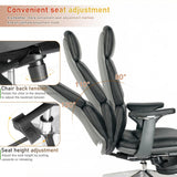 FurniBaron Ergonomic Genuine Leather Office Chair with Footrest 400lbs