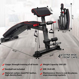 Adjustable Weight Bench - Utility workout Benches for Exercise, Free Installation Design for Portable Fitness Strength Training Equipment at Home Gym K KiNGKANG