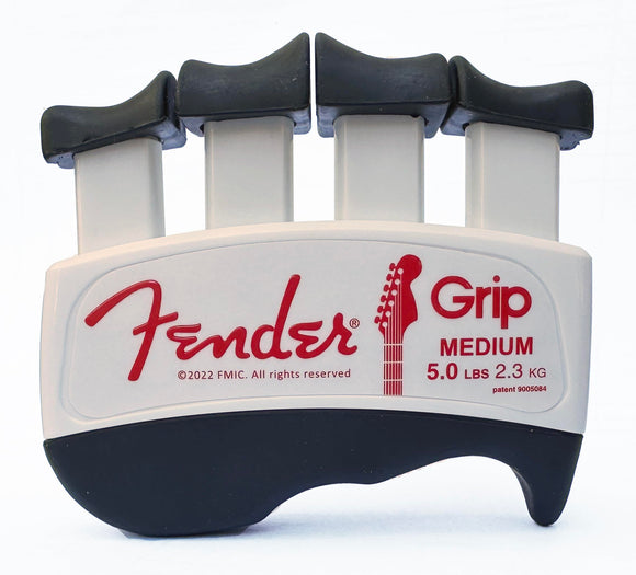 Fender GRIP Hand and Finger Exerciser (Medium - 5lbs / 2.3kg) – Best Ergonomic Finger Strengthener to improve play on all stringed instruments (Guitar, Bass, Violin, etc.) Fender