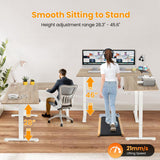 63x55 Inch L Shaped Standing Desk, Electric Adjustable Height Stand Up Desk, Corner sit Stand Desk with 39x18 in Mouse Pad
