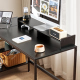 MINOSYS 47-inch Computer Desk with Storage Shelf - Your Ideal Black Gaming Desk for Bedrooms, Small Spaces