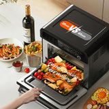 Electactic 25QT Air Fryer Toaster Oven Combo,12-in-1 Large Convection Airfryer Oven with 60-Minute Timer,70–450℉ Temperature Control,Roast & Broil, Fits 8-10″ Pizza(Black)