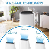 14000 BTU Portable Air Conditioner, 3-in-1 AC Unit with Dehumidifier & Fan for Rooms Up to 750 Sq. Ft, Quiet Standing A/C with 24H Timer & Window Kit, Dark Gray