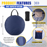 Wesnoy Instant Changing Tent for SUV Trunk, 2 Large Rooms Portable Stable Pop up Shower Privacy Shelter Outdoor Toilet Tent Dressing Room with Floor for Camping Beach Hiking, Include Carry Bag, Blue
