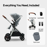 Mompush Ultimate2 Full-Size Stroller, Reversible Seat, Infant to Toddler