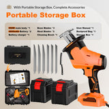 950W Brushless Motor Electric Meat and Bone Saw, with（2 × 3600mAh Battery 6 Upgraded Blades）Handheld Butchering Tool - Home Butcher Saw Kit with 1 toolbox