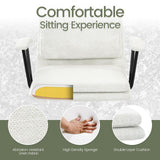 422 Modern Linen Office Chair with Removable Padded Armrests, Premium Double Cushion