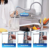DAYONE Touchless Kitchen Sink Faucet with Pull Down Sprayer and Soap Dispenser, Stainless Steel Motion Sensor Touch Faucet for Kitchen Sink Smart Hands-Free Single Handle, Brushed Nickel
