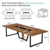 Tribesigns 8FT Large Conference Table for 10 People, Industrial 94.5-Inch Meeting Table