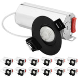 LUXRITE 2-Inch Gimbal LED Recessed Lighting, 5 Color Selectable 2700K-5000K, 6 Watts, 400 Lumens, Adjustable 360º + 30º Swivel Spotlight, Dimmable, CRI90, IC & Wet Rated, ETL, Black (12 Pack)