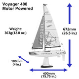 PLAYSTEAM Voyager400 2.4GHz RC Motor Powered Sailboat in Red - 26" Tall