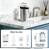 Automatic Soap Dispenser Touchless - 350ml 304 Stainless Steel, 0.25s Fast Activation, IPX5 Waterproof, 5000+ Uses per Charge, 4-Speed Foaming Soap Dispenser, Type-C Charging for Kitchen & Bathroom