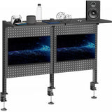 VIVO Black Triple Clamp 47 x 31 in Desk Pegboard System, PP-DK48SB