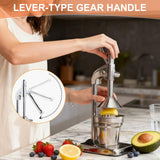 Cast Iron Juicer Hand Press,Effective Stainless Steel Manual Juicer Fruit Squeezer,Home and Kitchen Essentials, Heavy Duty Hand Press Juice Extractor for Fresh Lemonade Orange Juice, Easy to Use
