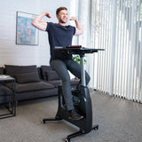 FLEXISPOT Exercise Bike with 2D Desktop, Space Saving Under Desk Bike with Removable Desk, Stationary Bikes Indoor Cycling Bikes with 8 Level Resistance Upgraded Max Flywheel LCD Tracking, V9-Max Black