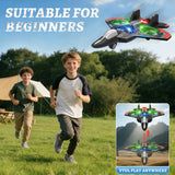 Tubokoro Foam Remote Control Airplanes with 3 Batteries, RC Planes for Kids Adults 8-16, RC Airplane Fighter Jet with Light, 360° Flip Fighter Jet Toys, Stunt Roll, Airplane Toy Gifts for Kids Boys