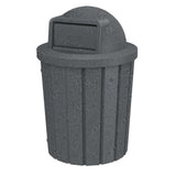 Campus Collection 42 Gallon Commercial Trash Can with Lid | Dark Granite