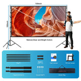 AHOLON Projector Screen with Stand - 150 Inch Projector Screen Outdoor Indoor Projector Screens 16:9 4K HD Outdoor Movie Screen with Carry Bag,Enioy Home Theater Projection Screen