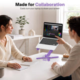 OMOTON LA10 360° Rotating Laptop Stand Riser Foldable for Desk, Purple