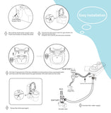 ELCARE bidet, Hot and Cold Water Non-electric Bidet Attachment for Toilet, Self Cleaning and Dual Nozzle for Women and Rear Wash, Push Button Switch for Easy Using (White）