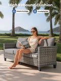 5-Piece Outdoor Patio Furniture Set with Swivel Chairs