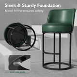 Ollega 26" Green Counter Height Bar Stools Set of 6, Anti-Pinch Swivel