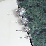 FANCIME Mothers Day Gifts 14k Solid White Gold Moissanite Stud Earrings Round 4 Prong Total 2 Carat Moissanite Earrings 6.5mm D-E Color VVS Clarity Fine Jewelry Gifts for Women