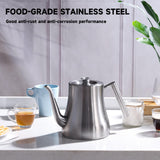 GURUDAR 68OZ/2000ML Stainless Steel Teapot with Removable Infuser, Stovetop Safe Tea Maker Water Kettle for Loose Leaf & Tea Bags, Silver