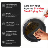 Agerma 10-Inch Nonstick Frying Pan, Tri-Ply Stainless Steel Skillet with Reinforced Coating, Detachable Handle with Silicone Sleeve, Dishwasher and Oven Safe, Induction Compatible,Woks & Stir-Fry Pans