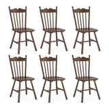 LUE BONA Wooden Dining Chairs Set of 6, Windsor Dining Chair with Thickened Backrest, Morden and Mid Century Kitchen Chairs for Dining Room Farmhouse, Weight Capacity 350 lbs
