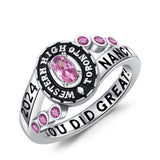 Oseew 2027 18k Gold Class Women Graduation Ring High School College