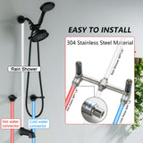 DOUBLUOEG 2 Handle Shower Faucet Set with Tub Spout Shower Faucets Sets Complete Two Handle, Matte Black 2 Handle Tub Shower Faucet Sets