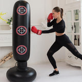 Punching Bag with Stand Adult,Kizcmvre Inflatable Freestanding Heavy Duty Boxing Bag,Women Men Training Equipment Exercise Boxing Standing Punching Bag (Black). Kizcmvre