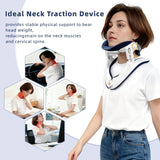 Cervical Traction Device, Lightweight & Adjustable Neck Stretcher for Neck Support, Cervical Neck Traction Device for Home Use, Neck Pain & Tension Relief, FSA-HSA Eligible (White)