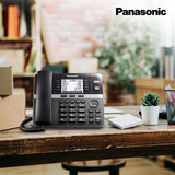 Corded Base Station with 4-Lines Expandable with Up to 10 Compatible Panasonic Business Phones Wirelessly - KX-TGW420B (Black) Panasonic