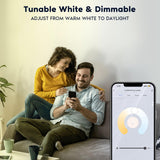 LUXRITE 12-Pack 4 Inch Square Smart LED Recessed Lighting, RGBW Color Changing, WiFi App Control, Voice Control with Alexa and Google Home, No Hub Required, 10.5W 700LM, CRI 90, IC Rated, Wet Rated
