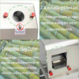 BEILOCKERY 110V AC or 24V DC Electric Sugarcane Juice Extractor with Casters, 350W Suger Cane Squeezing Juicer with 3 Rollers, with a 110V to 24 Transformer, 2.4" Cane Inlet Size
