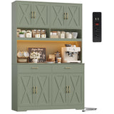 HOSTACK 75" Tall Kitchen Pantry Storage Cabinet, 45" W Hutch Cabinet, Green