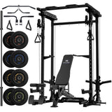 MAJOR FITNESS Drone3 Power Rack, 2500lbs Multi-Function Home Gym Squat Rack with Dual Pulley System, Pull-Up Bar & J-Hooks, Heavy-Duty Steel Frame for Maximum Stability & Strength Training