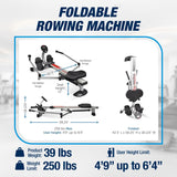 Stamina BodyTrac Glider 1050 Hydraulic Rowing Machine with Smart Workout App - Rower Workout Machine with Cylinder Resistance - Up to 250 lbs Weight Capacity Stamina