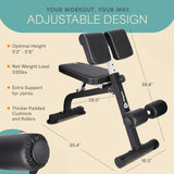 Lifepro SculptTrainer Roman Chair – Hyperextension Bench for Strength Training – Adjustable Back Extension Machine, Ab Bench & Foldable Sit-Up Bench for Athletes